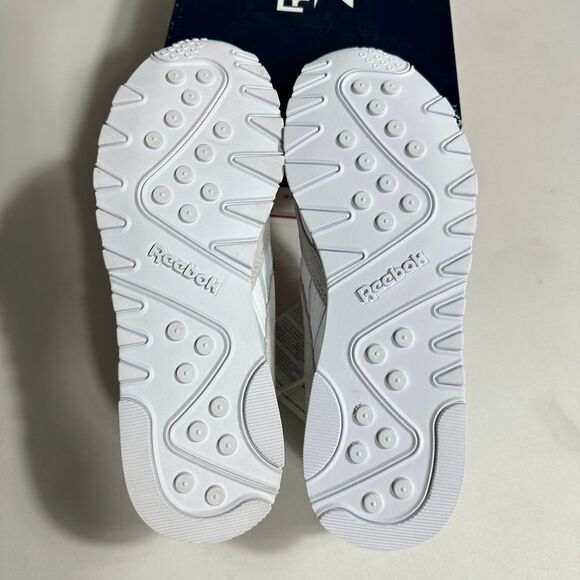 Reebok Womens Sz 8 Classic Suede Nylon White Gray Running Sneakers Shoes - New - Picture 10 of 10